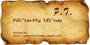 Péterffy Tünde névjegykártya