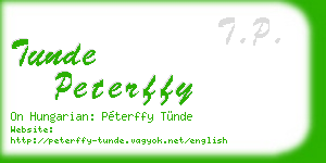 tunde peterffy business card