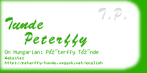 tunde peterffy business card